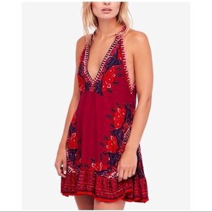 Free People Steal The Sun Printed Halter Tunic Dress